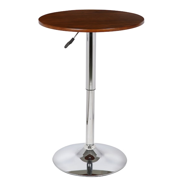 Armen Living Bentley Adjustable Pub Table in Walnut Wood and Chrome finish LCBEPUWA - main